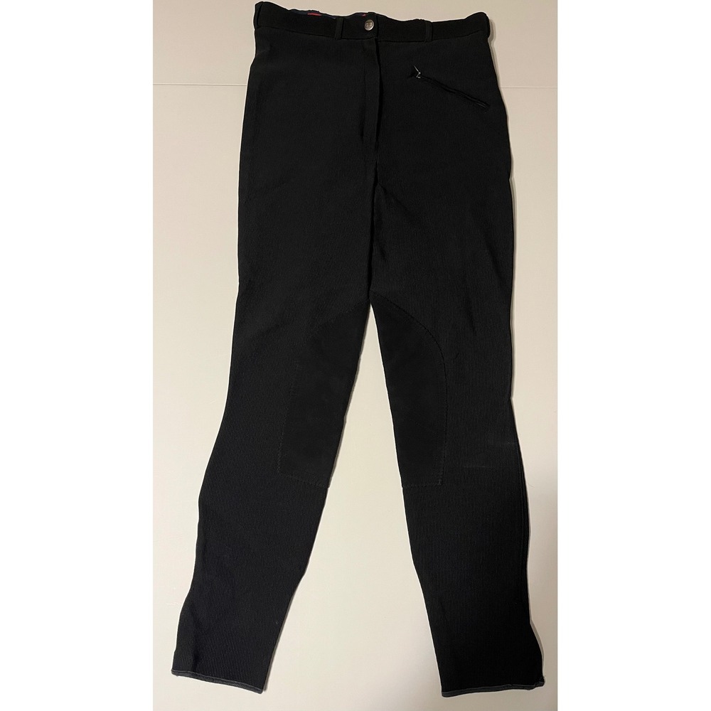 Georg‎ Schumacher Womens Black Ribbed Riding Breeches Pants Equestrian Sz 26
